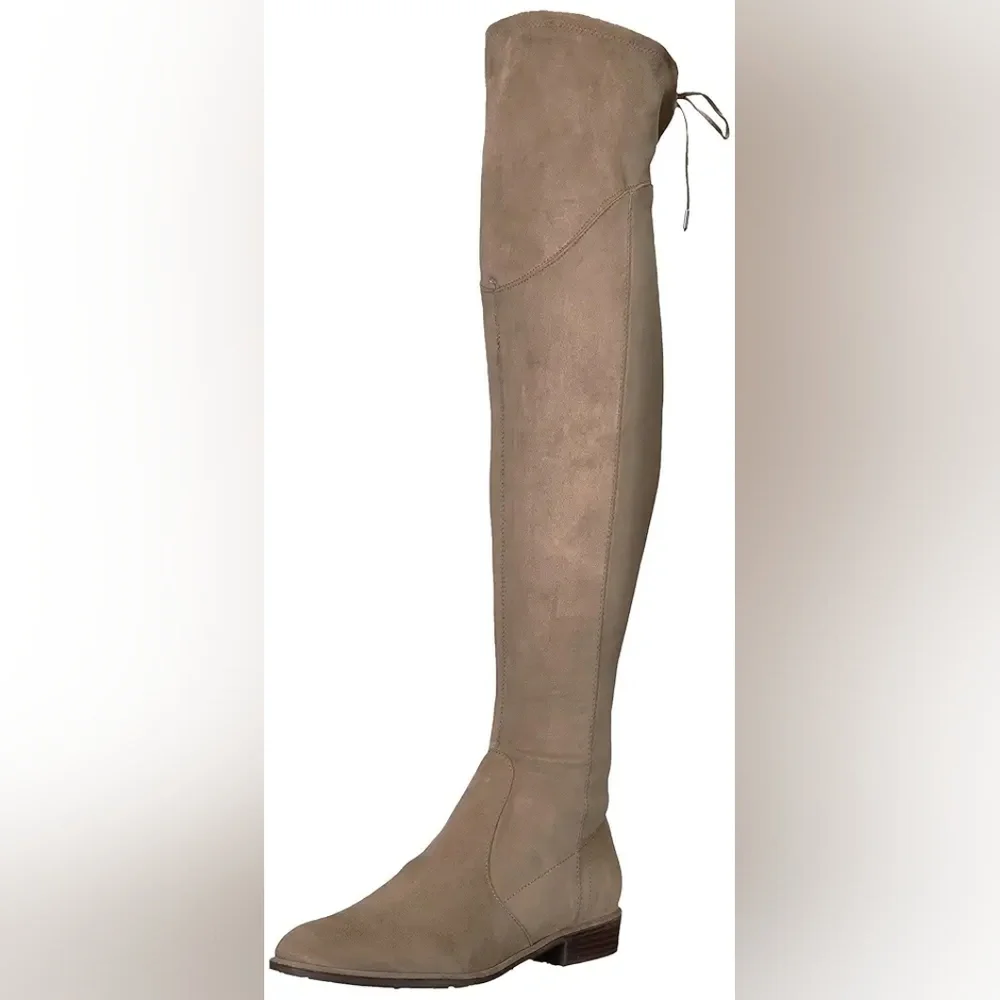 GUC Mark Fisher Taupe Suede Size 9.5 Over The Knee Tie Back Boots!!